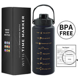 3PCS Water Bottle with Two Straws-5575Black Matte