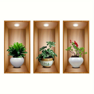 3D Wall Decorative Stickers Set Of 3Pcs