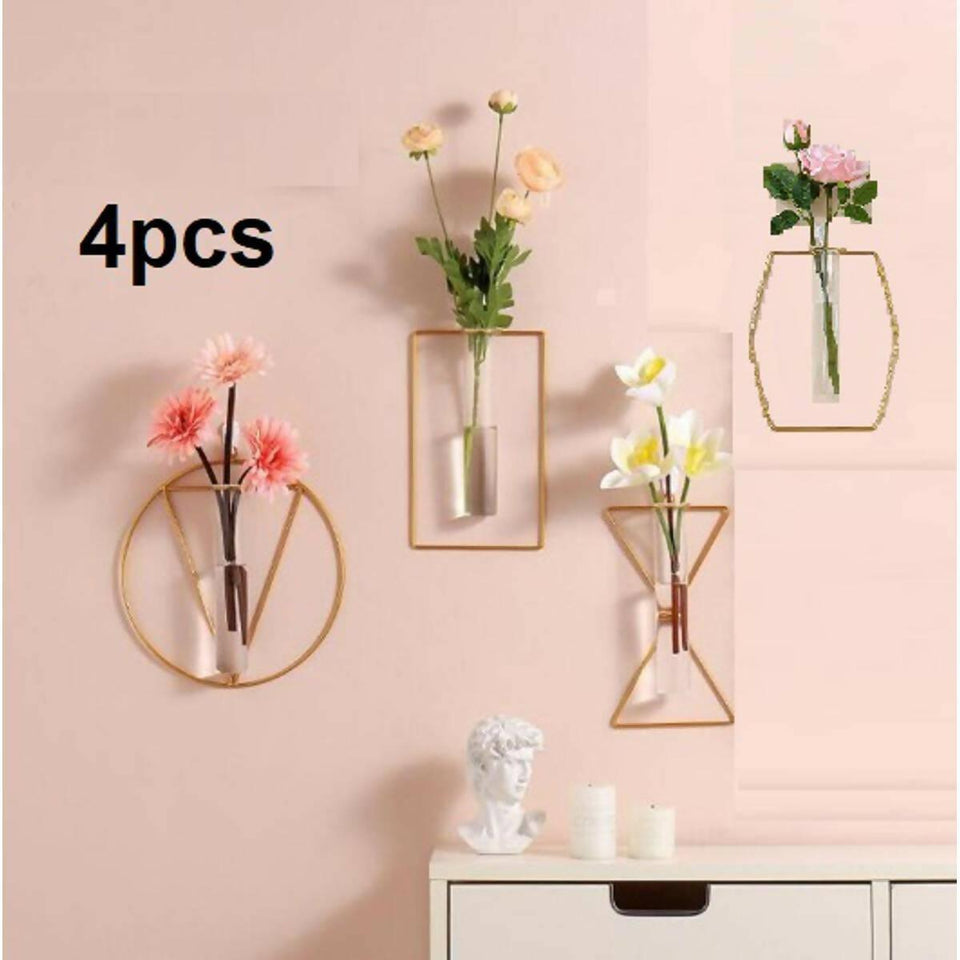 4pcs Wall-mounted Glass Hydroponic Plants Container