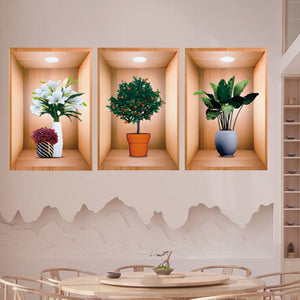 3D Wall Decorative Stickers Set Of 3Pcs