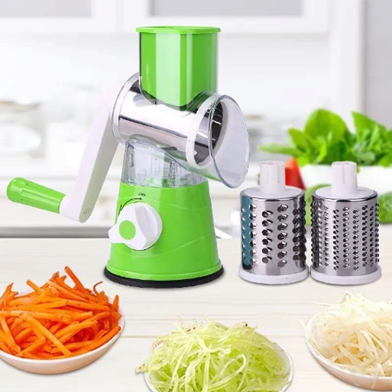 Manual Vegetable Cutter Slicer Round ,Grater, 3 in1 Slicer