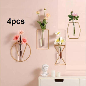 4pcs Wall-mounted Glass Hydroponic Plants Container